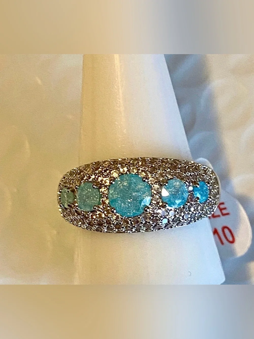 Bomb Party Aquamarine Ice Crystal Ring
